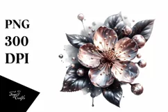 Detailed Shiny Cherry Blossom Watercolor Splash Product Image 3