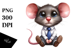 Funny Sitting Mouse with Tie | Clipart Product Image 1