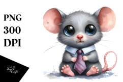 Hilarious Mouse Sitting with Tie | Clipart Product Image 1
