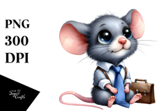 Adorable Funny Mouse with Tie | Clipart Product Image 1