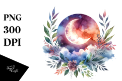 Whimsical Moon with Beach Wear Gnome | Sublimation | Clipart Product Image 1