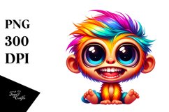 Colorful Baby Monkey Clipart Product Image 3