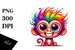 Colorful Baby Monkey Clipart Product Image 3
