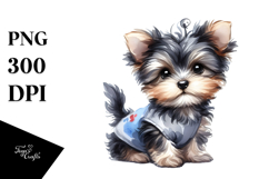 Happy Watercolor Baby Yorkipoo PNG Product Image 1