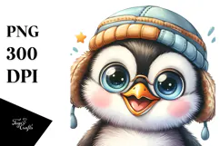 Baby Penguin Goofy Smile PNG Product Image 1