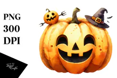 Funny Halloween Pumpkin Clipart PNG Product Image 1