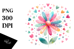 Boho Heart Flower PNG Product Image 1