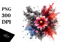 Grungy Flower V Painting, Transparent PNG Product Image 1