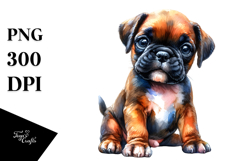 Expressive Baby Boxer Watercolor PNG Product Image 1