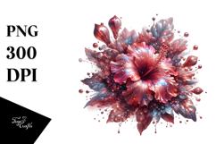 Abstract Metallic Hibiscus Watercolor | Sublimation | Product Image 1