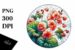 Detailed Stained Begonia Round Clipart Product Image 3