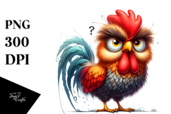 Watercolor Funny Rooster Standing Product Image 1