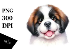 Adorable Saint Bernard, Bright and Happy, PNG Product Image 1