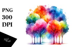 Vibrant Abstract Rainbow Trees Product Image 1