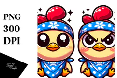 Ridiculously Cute Chicken with Bandana PNG Product Image 1