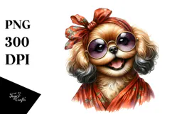 Vintage Puppy Watercolor Art Product Image 1