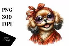 Vintage Puppy Watercolor Art Product Image 1