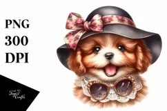 Smiling Puppy Watercolor Clipart Product Image 3