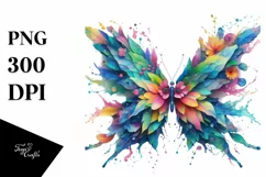Vibrant Butterfly with Flowers, PNG Product Image 3
