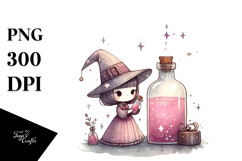 Retro Quirky Witch with Magic Potion Product Image 1