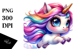 Running Baby Unicorn Drawing, Transparent PNG Product Image 1