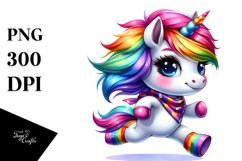 Running Baby Unicorn Drawing, Transparent PNG Product Image 1