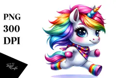 Running Baby Unicorn Drawing, Transparent PNG Product Image 1