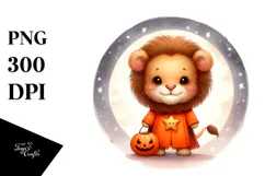 Digital Baby Lion Halloween PNG Product Image 1
