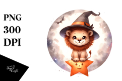 Cute Baby Lion Standing on Star, Transparent PNG Product Image 1