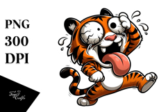 Silly Cartoon Tiger, Vector Art PNG Product Image 1