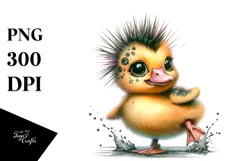 Cute Baby Duck on Beach, PNG Product Image 1