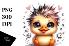 Cute Baby Duck on Beach, PNG Product Image 1