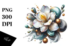 Glossy Freesia Abstract, High-Res PNG Product Image 1
