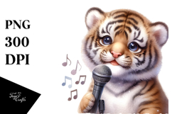Baby Tiger with Singer Look, High-Res PNG Product Image 1