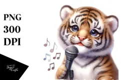 Baby Tiger with Singer Look, High-Res PNG Product Image 1