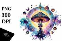 Magical Celestial Mushroom, Transparent PNG Product Image 1