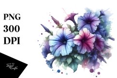 Watercolor Petunia Splash Clipart Product Image 3