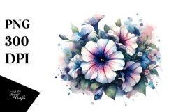 Watercolor Petunia Splash Clipart Product Image 1