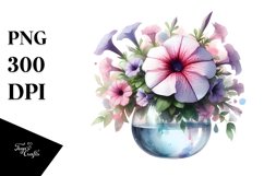 Watercolor Petunia Splash Clipart Product Image 1