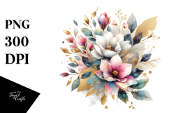 Colorful Bouquet with GOLD FOIL and Magnolia Product Image 1