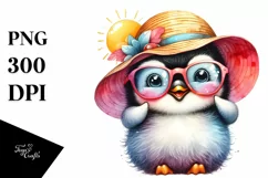 Colorful Layered Watercolor Cute Baby Penguin Product Image 3