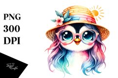 Colorful Layered Watercolor Cute Baby Penguin Product Image 1