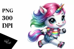 Running Baby Unicorn PNG Product Image 3