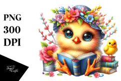 Vibrant Crazy Cute Baby Chicken PNG Product Image 1