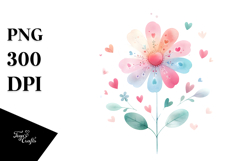 Boho Heart Flower PNG Product Image 1