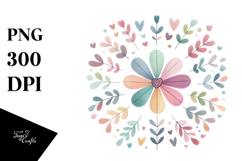 Boho Heart Flower PNG Product Image 1