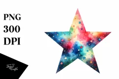 Colorful Watercolor Simple Star Clipart Product Image 3