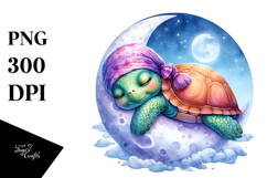 Sleeping Moon Sticker Clipart Product Image 1