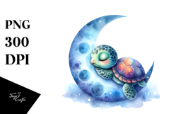 Sleeping Moon Sticker Clipart Product Image 1