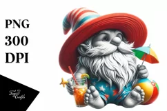 Gnome in Beach Wear with Red Hat PNG Product Image 3